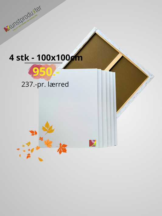 Malerlærreder 100x100 m.stiver 4-PACK