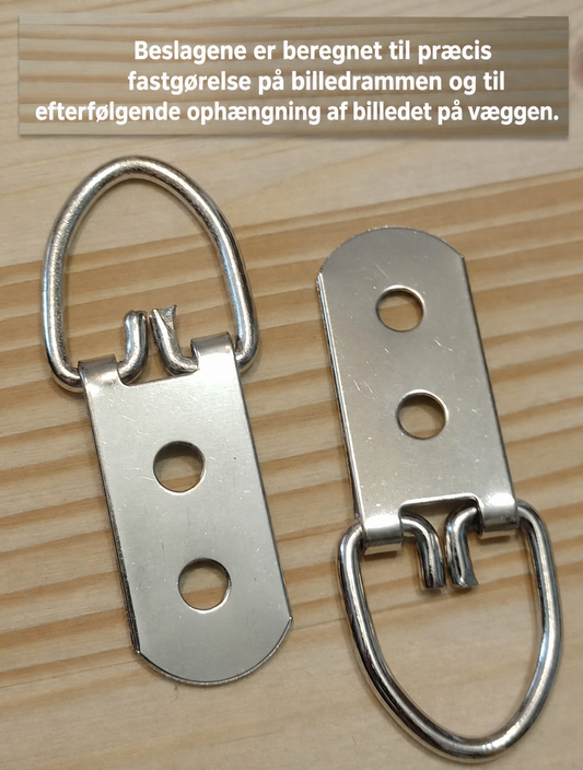 Maleriophæng D-ringe beslag - 10 stk